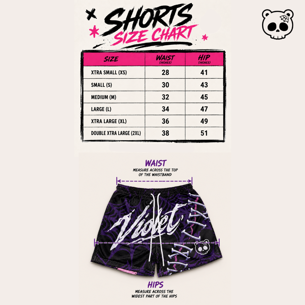 Violet's Web- Violet Mesh Shorts