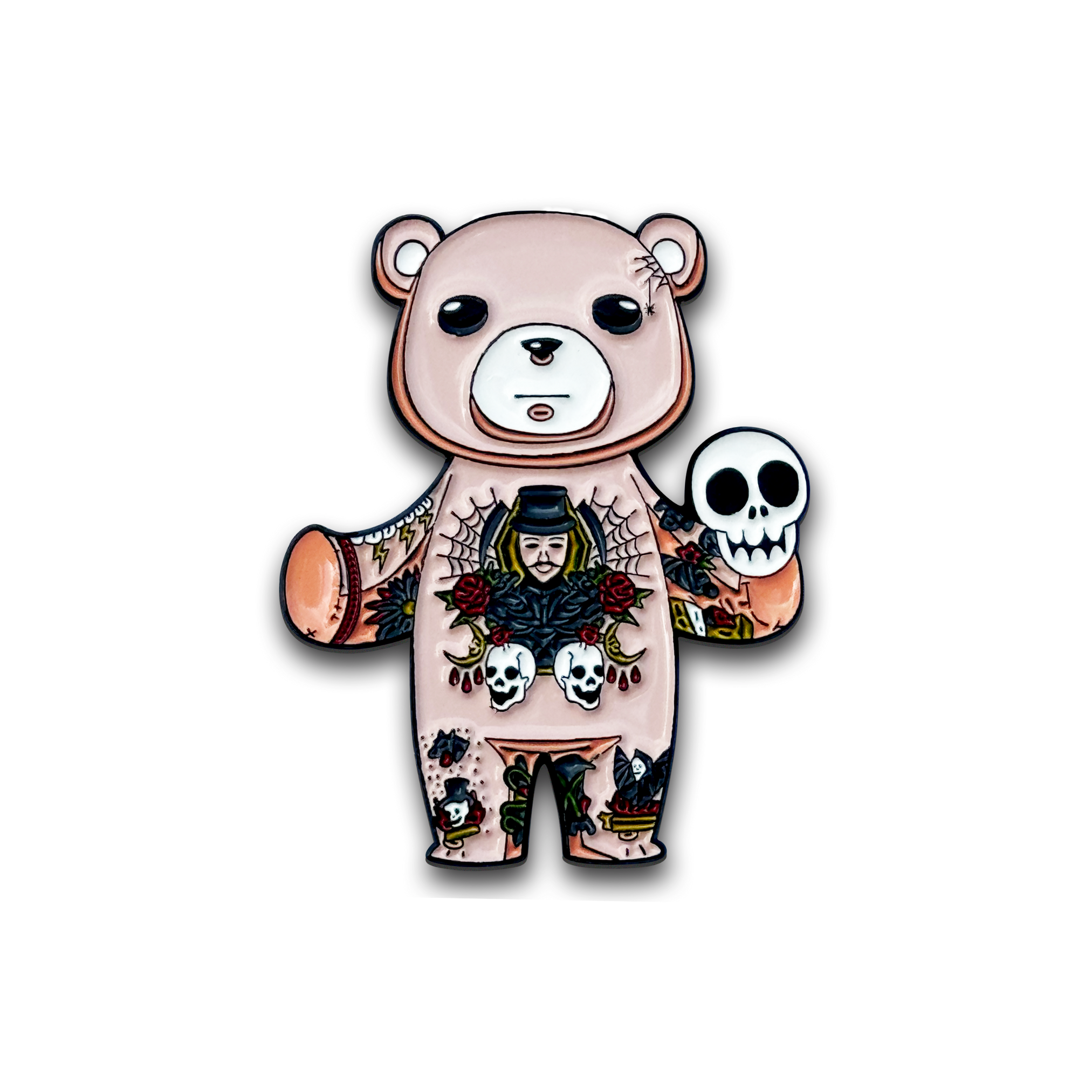 Theodore the Bear Enamel Pin – Tattoo Zoo