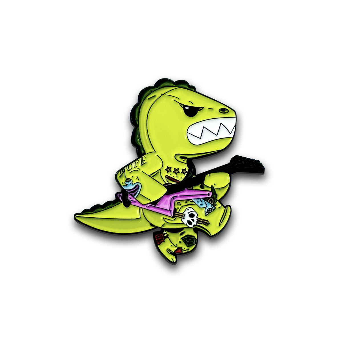 Thrash the Dino Enamel Pin – Tattoo Zoo